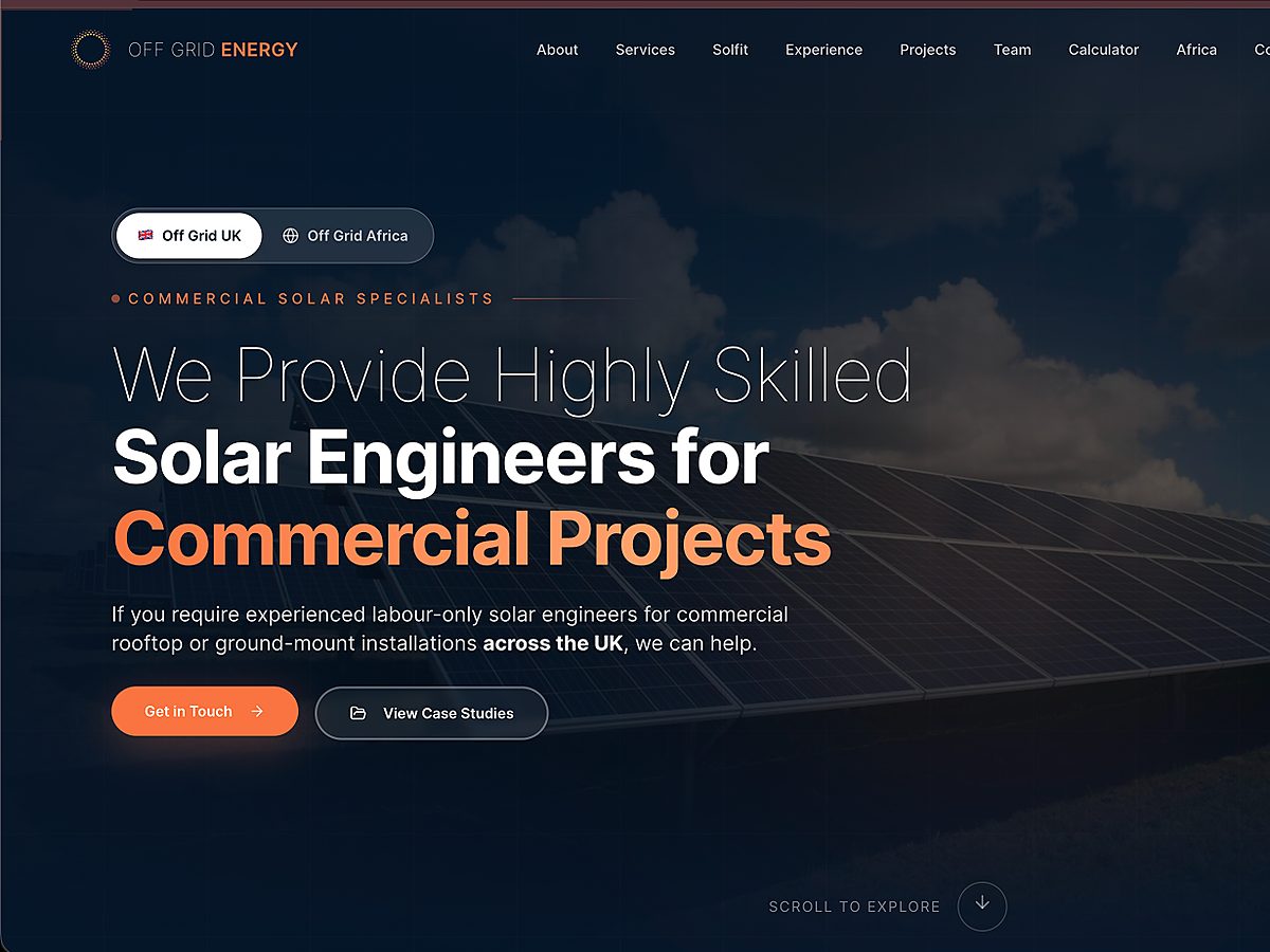 Off Grid Energy — live site